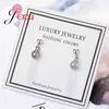 Dangle Earrings Romantic Round Shape For Women Female 925 Sterling Silver Rhinestone Drop Design Top Quality