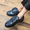 Casual Shoes Plus Size 38-48 Men Leather Tassel Loafers Pointed Toe British Style Vintage Carving Wingtips Brogues Slip On Flats