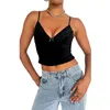 Camisoles & Tanks 2024 Women Lace Camisole 2000s Girls Spaghetti Straps V-neck Slim Fit Crop Top Trim Cami Tank Tops Y2K Clothing