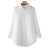 Chemisier femme respirant dame haut Chic polyvalent simple boutonnage dos boutonné doux pour les déplacements travail Style Ol Blouse