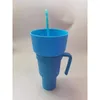 Kopjes Schoteltjes Draagbare sportstadion Tumblerstrawsnackbowlbeverage Cup Multifunctionele kleurveranderende snackcontainer