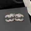 Designer oorbellen voor vrouwen nieuwe trend eenvoudige stud volledige diamanten charme oorbel glanzende chique kristallen oorbel sieraden met boxset