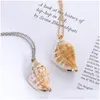 Colares Pingente Criativo Scallop Conch Shell Pingente Colares Vida Marinha Galvanizado Ouro Sier Clavícula Cadeia Colar Jóias D Dhu83