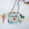 Shoulder Bags 2024 Original Canvas Printed Women's Cross Body And Handmade Whale Jinkou Art Package