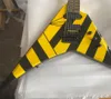 RARE Wash Parallaxe V260 Michael Sweet Electric Guitar Black Yellow Stripe Double roll Tremolo Tailpiece Yellow Inlay Fingerboard7948340
