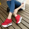 أحذية Wgznyn Spring Women Sneakers أسافين منصة أحذية غير رسمية