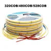 8mm FOB COB LED Light Strip 320COB DC12V 24V 5V hög densitet flexibel linjär varm natur cool vit