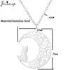 Hanger kettingen RVS origami kat ketting schattige dieren kitten sieraden op de maan kat hanger ketting dames Bijoux CollaneL2404