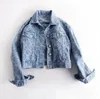 Veste de créateur femmes manches longues revers cou jeans vestes dame denim femmes manteau Dsigner Denim manteau été manteau grandes tailles