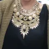 Colliers Indian Ethnic Déclaration Big Choker Collier Femmes Bohemian Vintage Maxi Long Grand col Collier en cristal