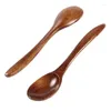 Spoons 1Pcs Wooden Soup Spoon Kitchen Cooking Baking Mixing Utensil Crafts Household Tableware Drop