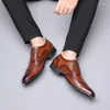 Geklede schoenen Groot formaat Brits blokgesneden zakelijk leer voor heren Koreaanse haarstylist Trend Casual