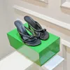 Sandali Blink Mule che intrecciano cinturini in pelle tubolari Designer Scarpe da donna con tacco Scarpe eleganti Muli sexy Scarpe da sera per feste 8,5 cm Mid Nero Verde Argento Tacchi dorati con scatola