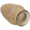 Vasi in vetro per centrotavola Vaso da fiori con copertura in rattan Bud Rustic Desktop Wicker Home