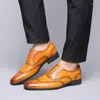 Geklede schoenen Groot formaat Brits blokgesneden zakelijk leer voor heren Koreaanse haarstylist Trend Casual