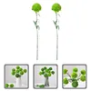 Flores decorativas 2 Pcs Mesa Plantas Decoração Falso Interior Artificial Pequeno Vaso Ramos Bolas de Cebola