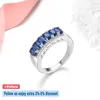 Cluster ringen natuurlijke blauwe saffier sterling zilver kostbare echte 1,8 S vrouwen klassieke bruiloft betrokkenheid fijne sieraden