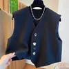 Women's Vests Vest Design Loose Casual Buttons Short Outer Sleeveless Camisole Clip Cardigan Women