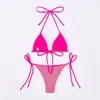 Women's Swimwear Sexy Swimsuit Women Lace Mesh Glitter Bikini Set Female Halter Triangle Micro Swim Suits Two Piece Brazilian Swimming