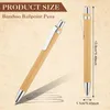 10Pcs Bamboo Ballpoint Pen Office Stationery Gift Pens