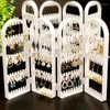 Jewelry Pouches Earrings Display Rack Transparent Multi-layer Smooth Edge Large Capacity High Stability Save Space Plastic Desktop Displ