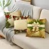 Cuscino di Benvenuto Natale Coperte e Plaid 40/45/50 cm Golden Shining Balls Poinsettia Federa per Divano Divano Home Decor