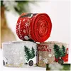 Christmas Decorations 5M 5Cm Wide Wired Ribbonxmas Snowflake Ribbon For Gift Wrap Diy Crafts Year Drop Delivery Dhxdz