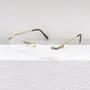 Güneş gözlüğü çerçeveleri ct rimless saf titanyum lüks gözlükler kadın optik gözlükler erkekler altın kare tasarımcı gözlük