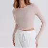 2024 Yoga Long Sleeves الصلب ألوان عارية تشكيل الخصر الضيق اللياقة الضيقة لركض الركض الرياضي الجودة العالية للسيدات