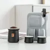 TeAware Setleri Taşınabilir Seyahat Çay Seti Seramik Mini Bir Pot İki Bardak Araba Açık Su Ayrımı Gaiwan