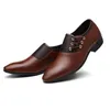 Chaussures habillées hommes en cuir marron affaires décontracté tendance style coréen respirant britannique à lacets bout pointu