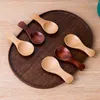 Tea Scoops 4Pcs Mini Wooden Spoons Small Kitchen Spice Condiment Spoon Sugar Coffee Scoop Short Handle Wood Kids Tools