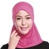 Foulards coton mini hijab réglable musulman extensible couleur unie turban couverture complète