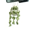 Figurines décoratives voiture Crochet ornement mignon rétroviseur pendentif à breloque à la main tricoté tentures artificielles plante pour la décoration intérieure