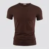 2024 T-shirt da uomo in puro colore con colletto a V a maniche corte T-shirt da uomo T-shirt nera da uomo T-shirt Fitness per abiti maschili 240320