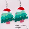 Charme Noël Goujons Acrylique Boucles D'oreilles Mode Jingle Bell Arbre De Noël Dangle Béquille Bonhomme De Neige Flocon De Neige Père Noël Glitter Teardrop Dhjr5