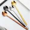 Colheres de café mexendo colher com alça longa talheres portáteis colher de chá suprimentos de cozinha criativo mistura utensílios de mesa 2 pçs