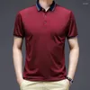 Men's Polos Summer Polo Collar Solid Color Business Casual Shirt Short-Sleeved T-shirt Clothing