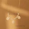 Ожерелья с подвесками из натуральной ракушки, круглое ожерелье с искусственным жемчугом для женщин, нишевые универсальные женские креативные ювелирные изделия, оптовая продажа