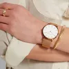 Женские часы, лучший бренд, японский кварцевый механизм, 36 мм, розовое золото, водонепроницаемые, модные, скандинавские, минималистичные, женские часы 240323