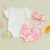 Set di abbigliamento nati bambina abiti estivi per la piccola sorella gomanper floreali cortometraggi 3pc neonati set da bambino