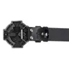 Belts Skull belt embossed pattern denim leather fashionable buckle Q240401