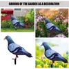 Décorations de jardin 2 pcs Simulé Pigeon Ground Plug Décor de la maison Yards Décoratif Décorer Back Stake Stakes Acrylique Signe Matchs