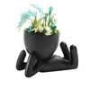 Tuindecoratie Mini Bonsai Hoofd Gras Haar Keramiek Plant Boom Pop Pot Groeiende Kommen Kwekerij Benodigdheden Decoratie Accessoire