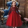 Princesa malha vestido 414y menina natal inverno festa roupas crianças lantejoulas vestidos de casamento crianças primavera outono baile traje 240318