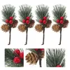 Decoratieve Bloemen Dennenappels Kerstdecoratie Ornament Kerstmis Takken Versiering Bessen Prikkers Feestartikelen Nepplant Voor Met Diner