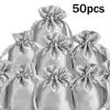 Emballage cadeau 50pcs Sacs de cordon de satin Emballage Bijoux de mariage Cosmétique Téléphone portable Stockage Candy