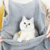 Kedi Taşıyıcılar Taşıyıcı Önlük Poşeti Yapışmaz Saç Pet Sling Eller Ücretsiz Küçük Köpek Nefes Alabilir Ön Çanta