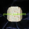 Niestandardowy pierścionek literowy vvs moissanite diamentowy pierścień hip hop Baguette Cut 925 Srebrny bioder biżuterii
