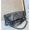 Stella McCartney Falabella mini metaliczna torba torebka torebka na ramię Kobiety Czarna luksusowa torba na zakupy Crossbody Portfel Torebka Messenger 33 cm
